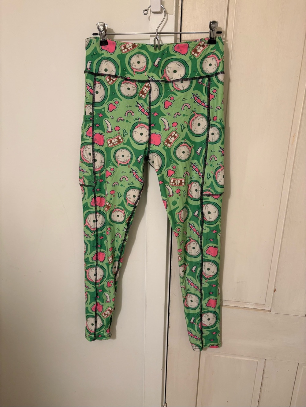 Green Patterned Women's Active Leggings